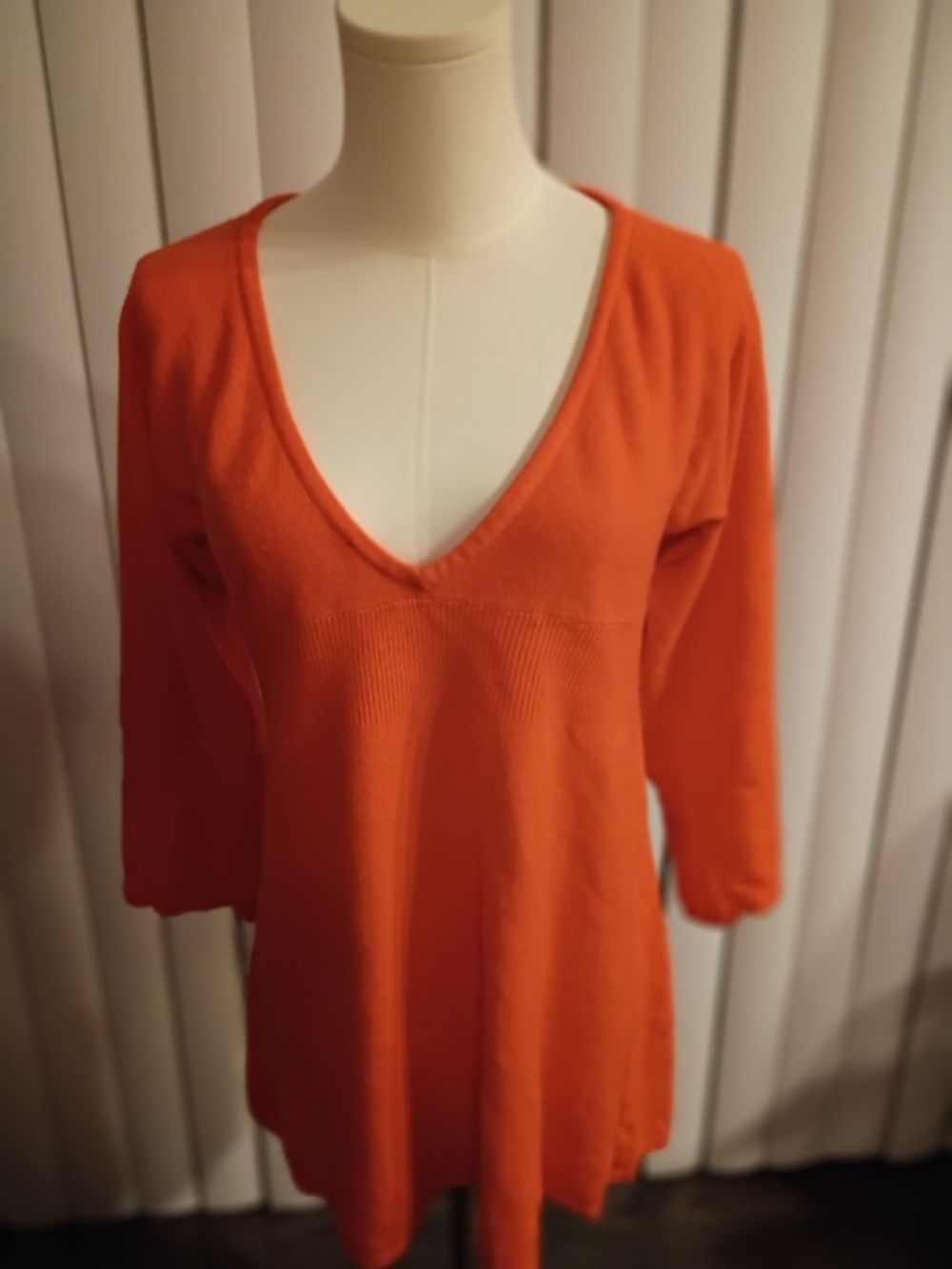 Sherry Taylor Orange V-Neck Sweater